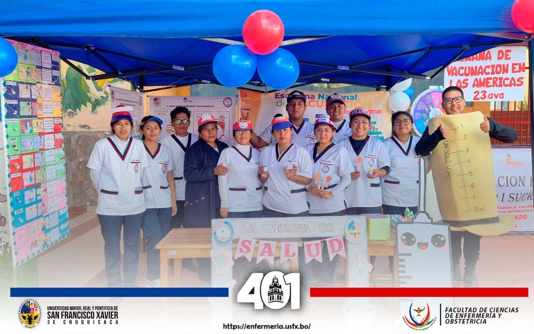 PARTICIPACIÓN DE LA CARRERA DE ENFERMERÍA EN EL LANZAMIENTO DE LA 23AVA SEMANA DE VACUNACIÓN EN LAS AMÉRICAS